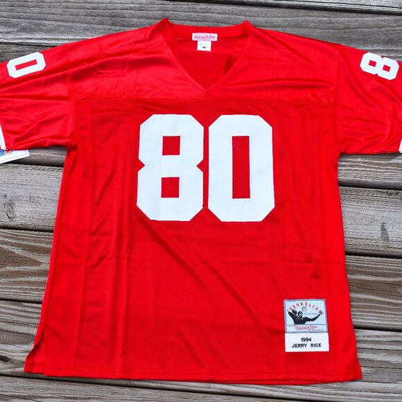 New! Jerry Rice San Francisco 49ers Red Retro Football Jersey Adult Men's Sizes - Picture 2 of 2